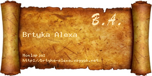 Brtyka Alexa névjegykártya